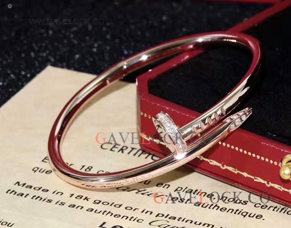 AAA Replica Cartier Juste un Clou Rose Gold Bracelet w- Diamond
